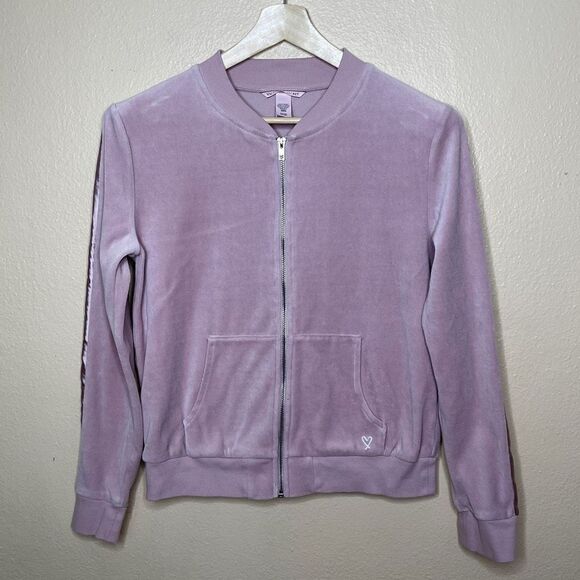 Victoria Secret Full Zip Cardigan Womens Size S/P Pink Velvet - Picture 1 of 9